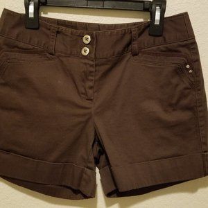 WHBM Brown Stretch Shorts